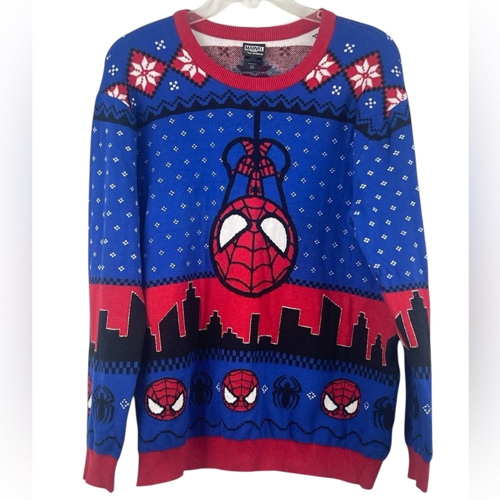 Marvel Spider-man Chibi Spidey Holiday Sweater. Size 2XL GUC